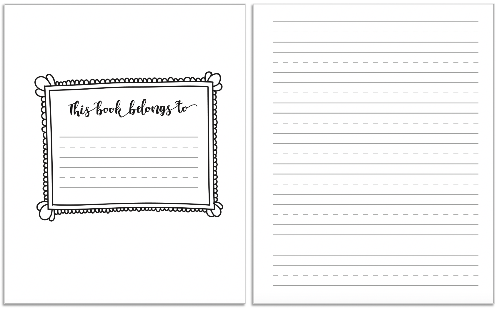 Handwriting Practice Pages for Kindergarten and Preschool sample pages