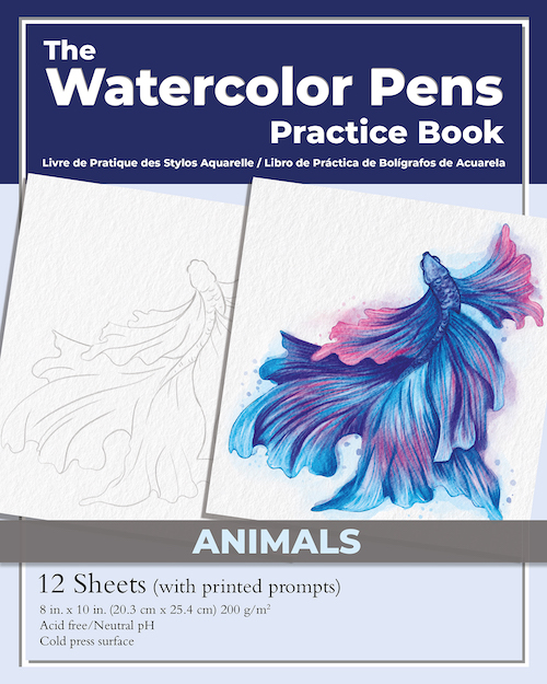 Watercolor Pens Practice Book Animals