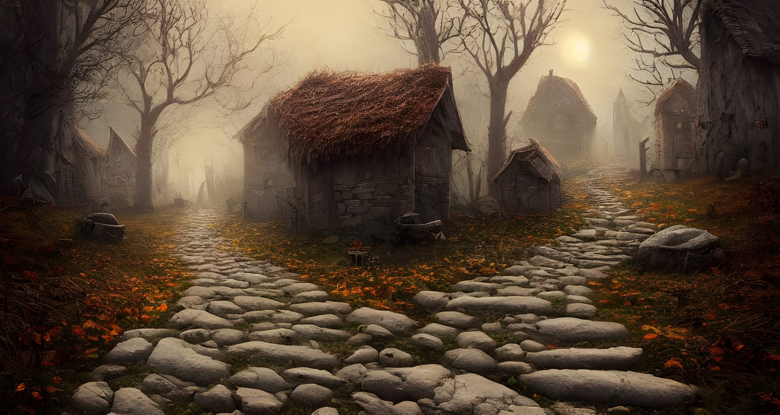 Illustration,Of,A,Stone,Path,Road,To,An,Old,Mystical
