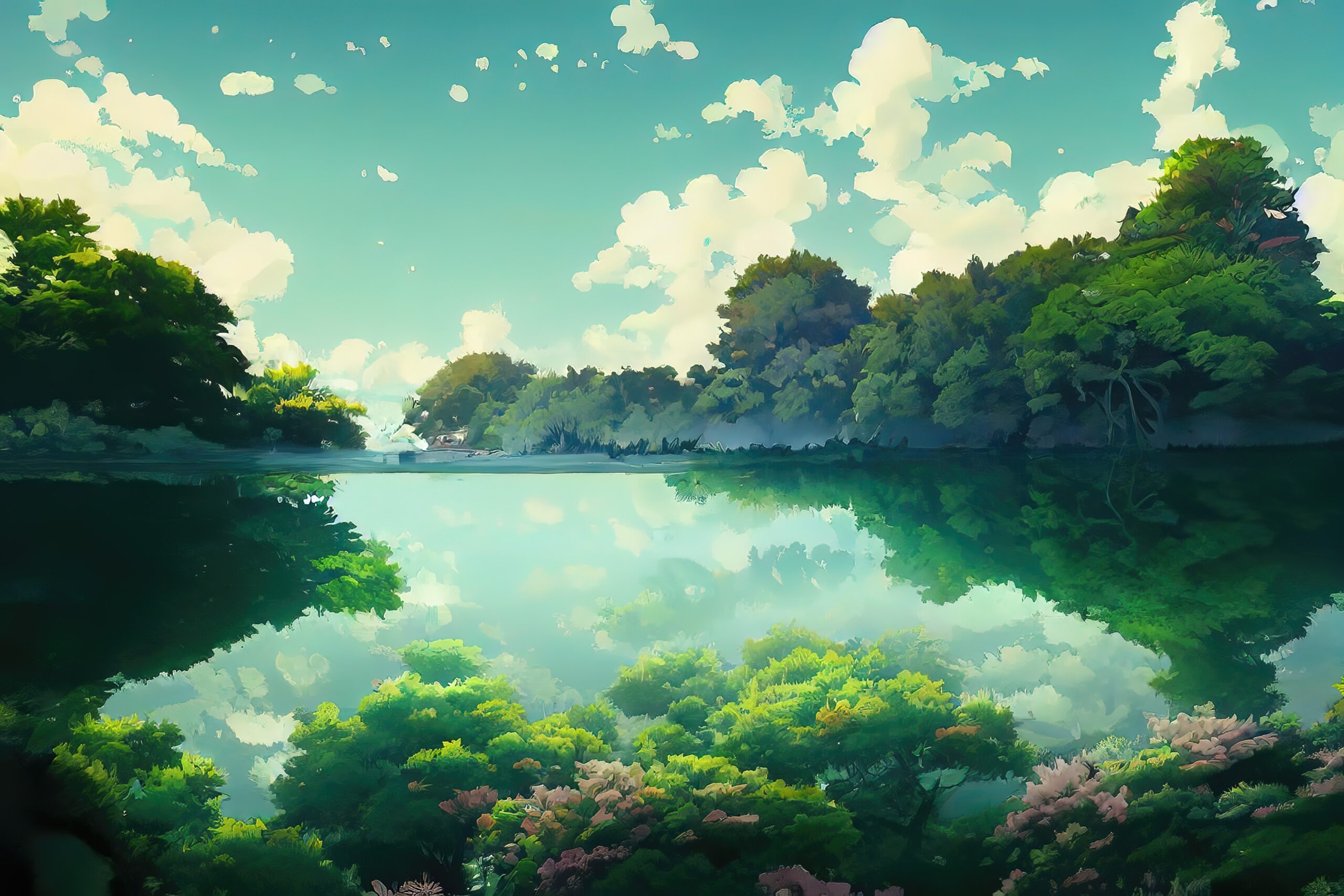 Fantasy,Nature,Environment,Upside-down,In,Ghibli,Art,Style
